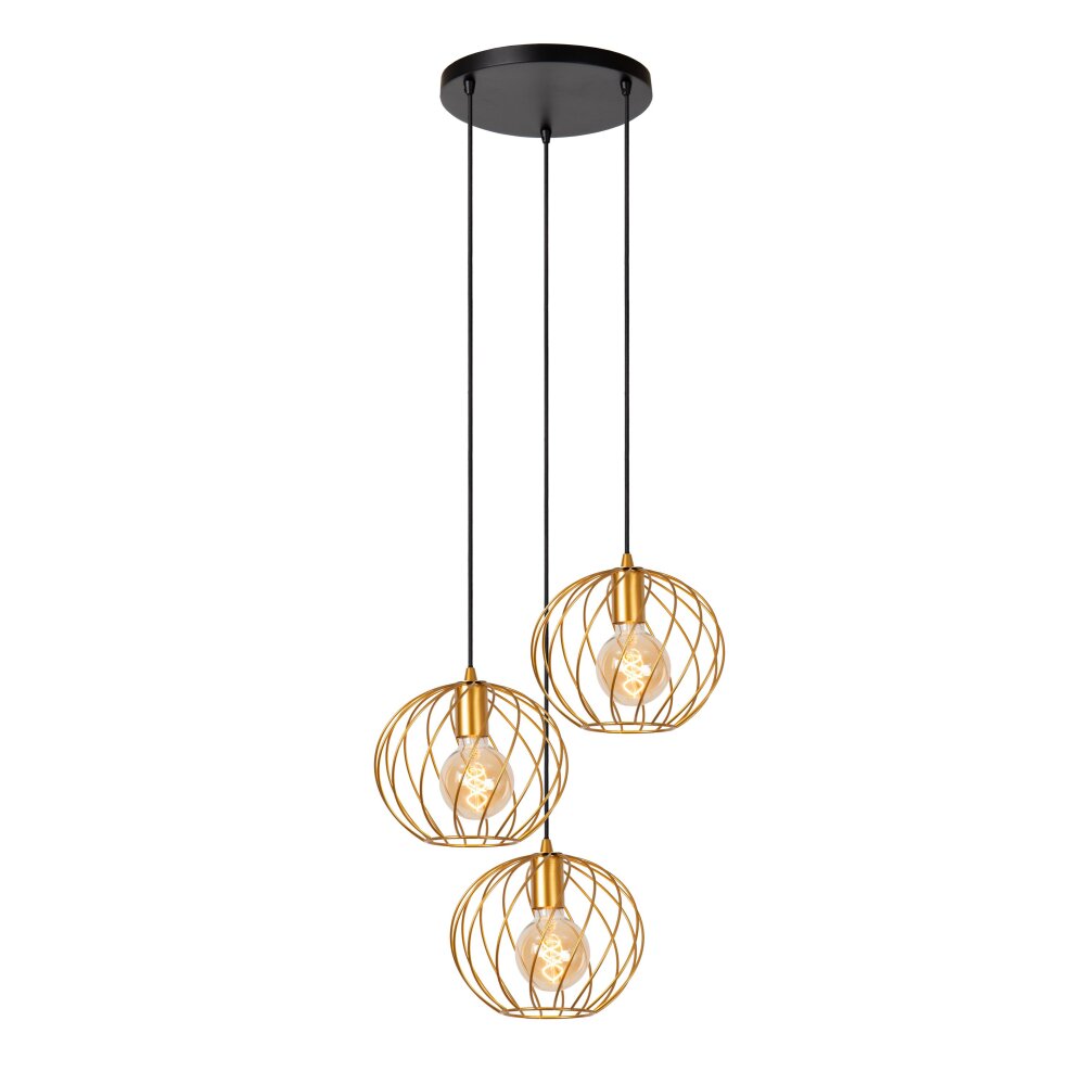 Lucide DANZA Lámpara Colgante Negro, 3 luces main product photo