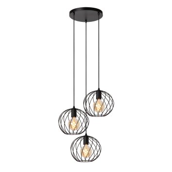 Lucide DANZA Lámpara Colgante Negro, 3 luces