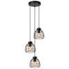 Lucide FILOX Lámpara Colgante Negro, 3 luces