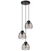 Lucide FILOX Lámpara Colgante Negro, 3 luces