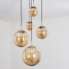 Verbania Lámpara Colgante Latón, Negro, 5 luces