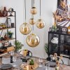 Verbania Lámpara Colgante Latón, Negro, 5 luces