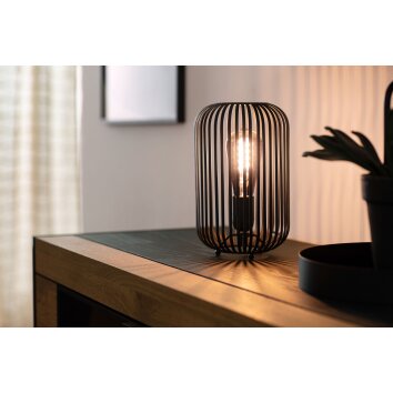 SCHÖNER WOHNEN-Kollektion Cage Lámpara de mesa Negro, 1 luz