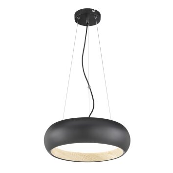 SCHÖNER WOHNEN-Kollektion Wood Lámpara Colgante LED Color madera, Negro, 1 luz