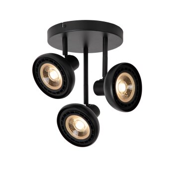 Lucide SENSAS Lámpara de Techo Negro, 3 luces