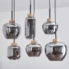 Talok Lámpara Colgante Negro, 6 luces