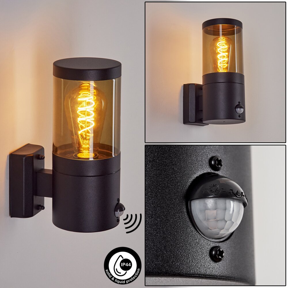 Tolsona Aplique para exterior Negro, 1 luz, Sensor de movimiento main product photo