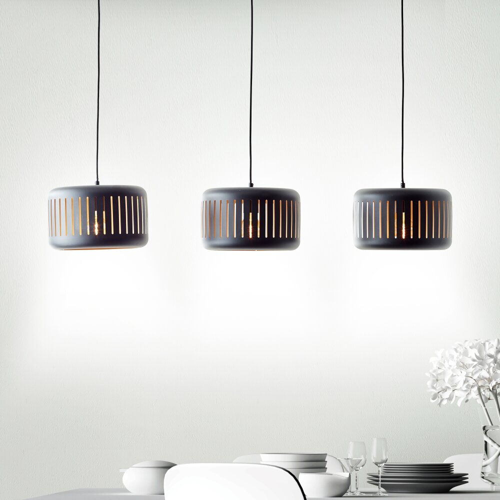 Brilliant Tyas Lámpara Colgante Negro, 3 luces main product photo