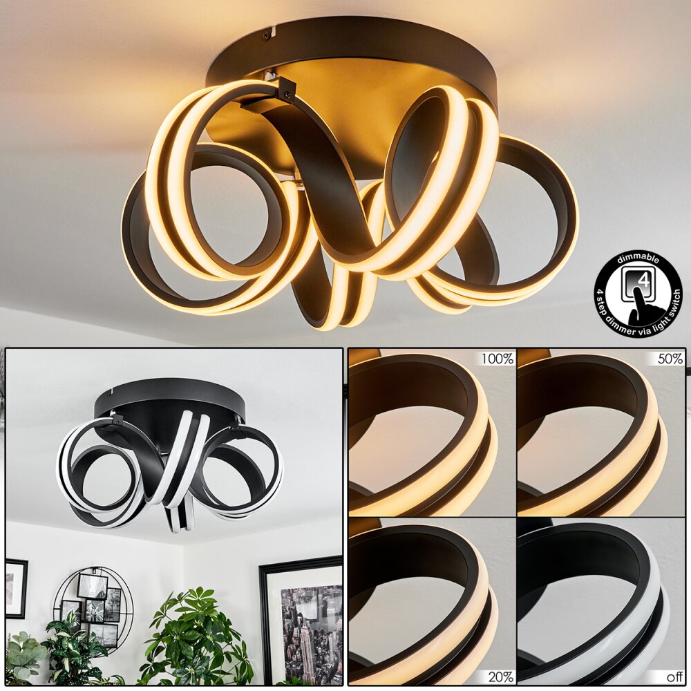 Chapotia Lámpara de Techo LED Negro, 1 luz main product photo