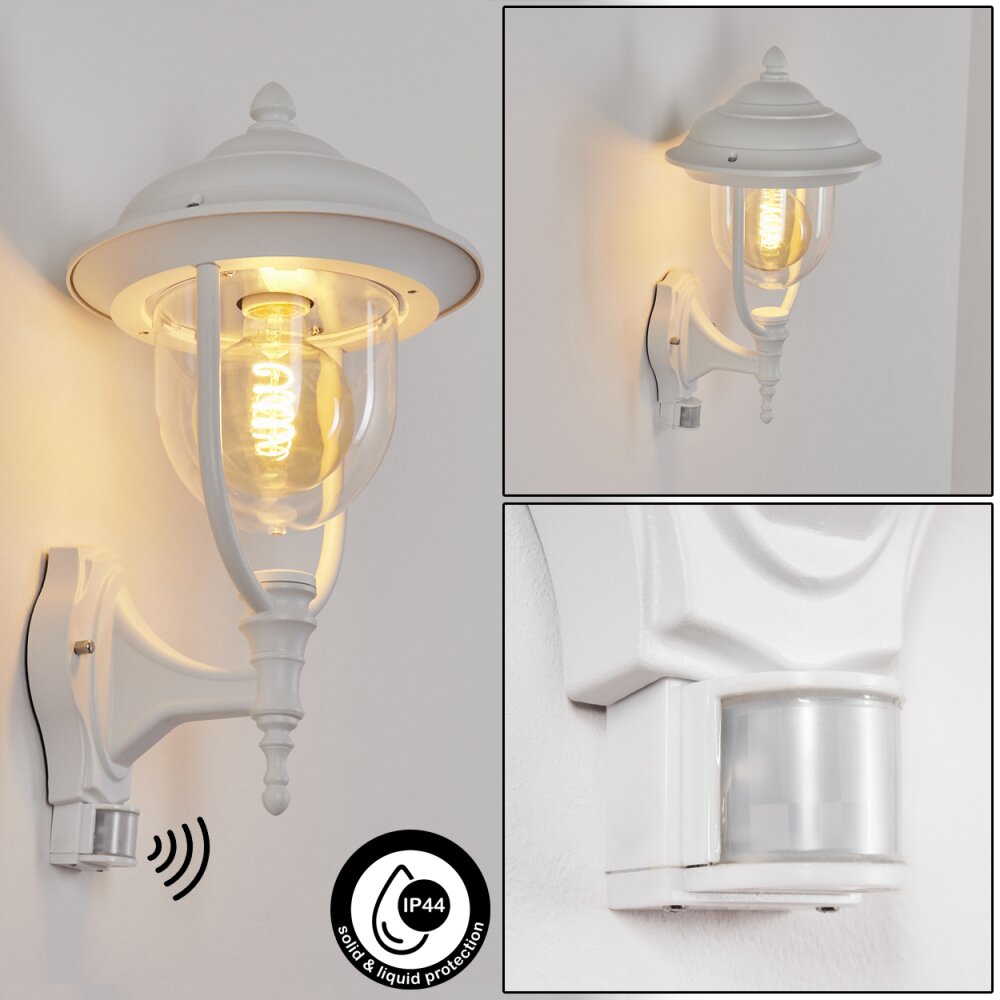 Jeannot Aplique para exterior Blanca, 1 luz, Sensor de movimiento main product photo