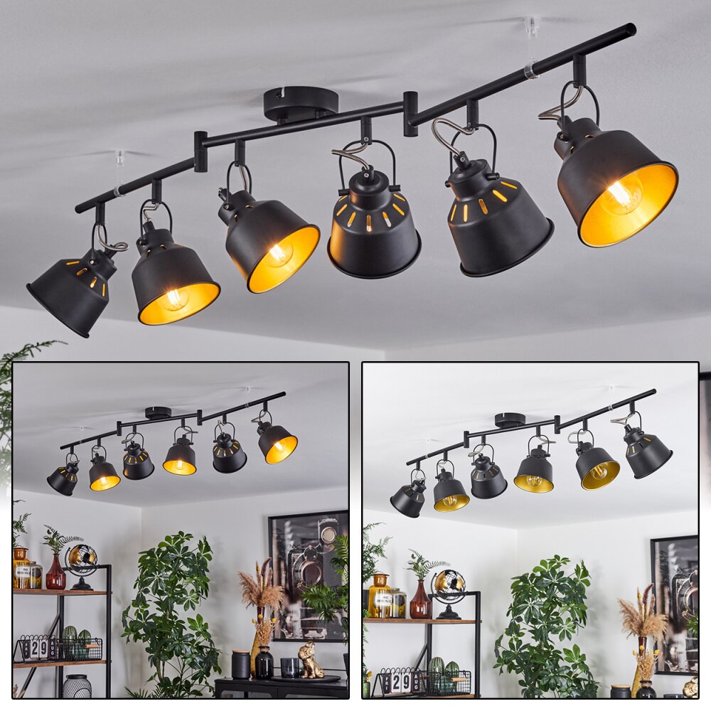 Safari Lámpara de Techo Cromo, Negro, 6 luces main product photo