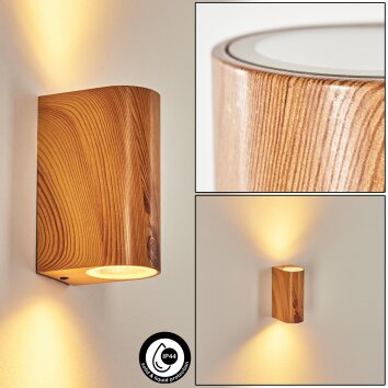 Skaabu Aplique para exterior Marrón, Color madera, 2 luces