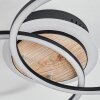 Audouin Lámpara de Techo LED Color madera, Negro, 1 luz, Mando a distancia
