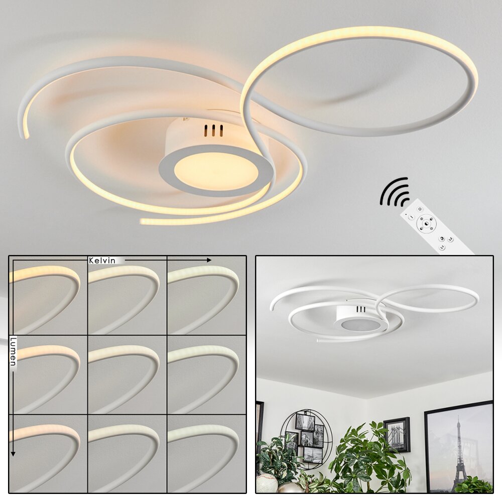 Olok Lámpara de Techo LED Blanca, 1 luz, Mando a distancia main product photo