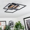 Oberegg Lámpara de Techo LED Color madera, Negro, 1 luz, Mando a distancia