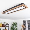 Salmi Lámpara de Techo LED Color madera, Negro, 1 luz, Mando a distancia