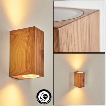 Skaabu Aplique para exterior Color madera, 2 luces