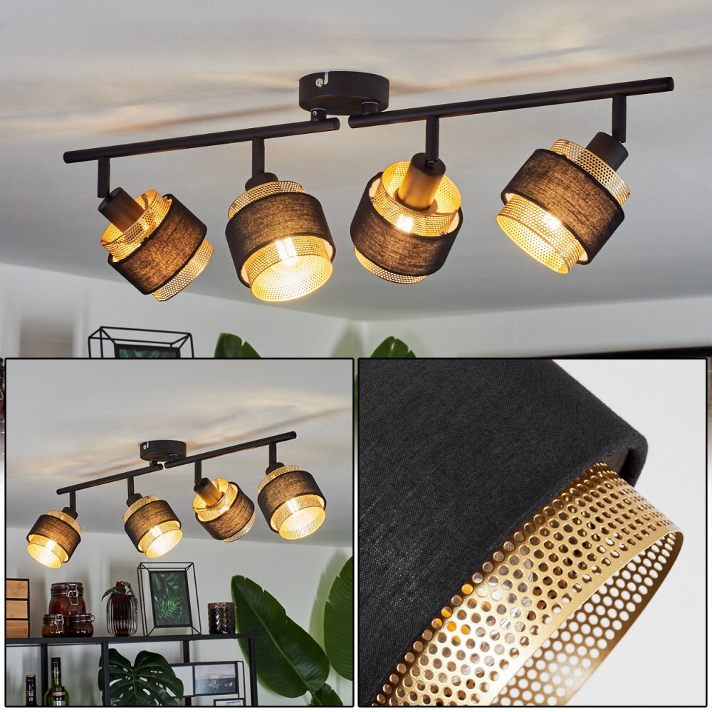 Cottard Lámpara de Techo Negro, 4 luces main product photo