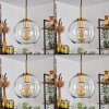 Koyoto Lámpara Colgante Cristal 20 cm dorado, Negro, 1 luz