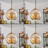 Koyoto Lámpara Colgante Cristal 20 cm dorado, Negro, 1 luz