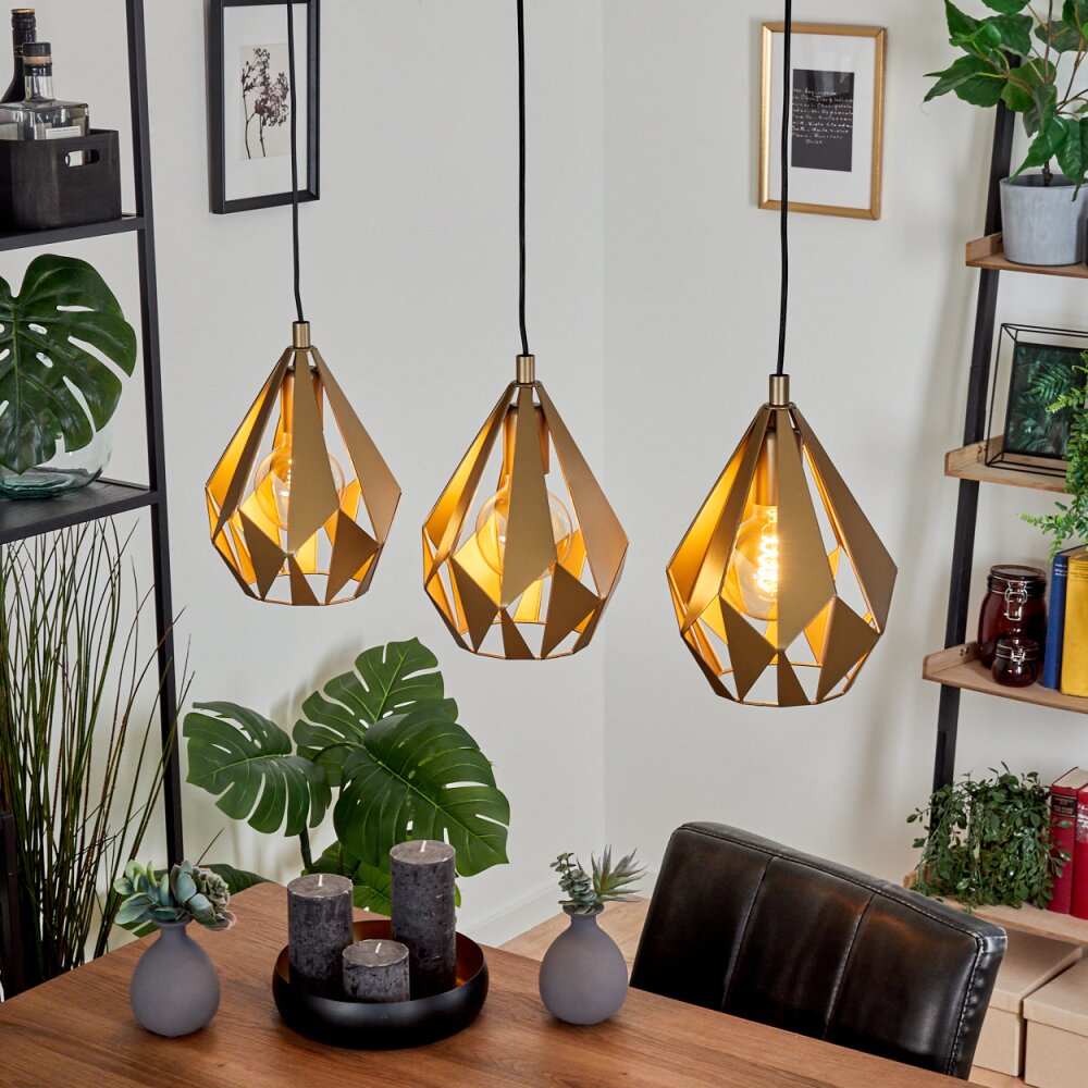 Tobas Lámpara Colgante dorado, 3 luces main product photo