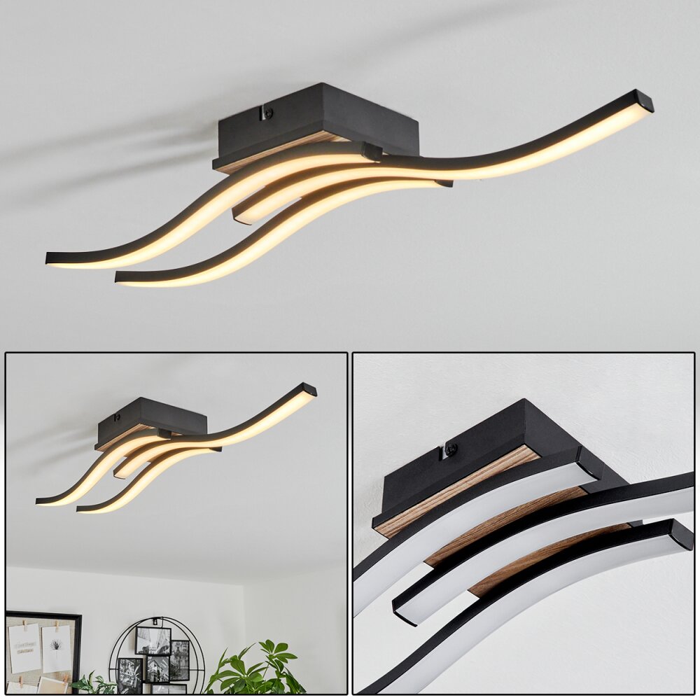 Letala Lámpara de Techo LED Color madera, 3 luces main product photo