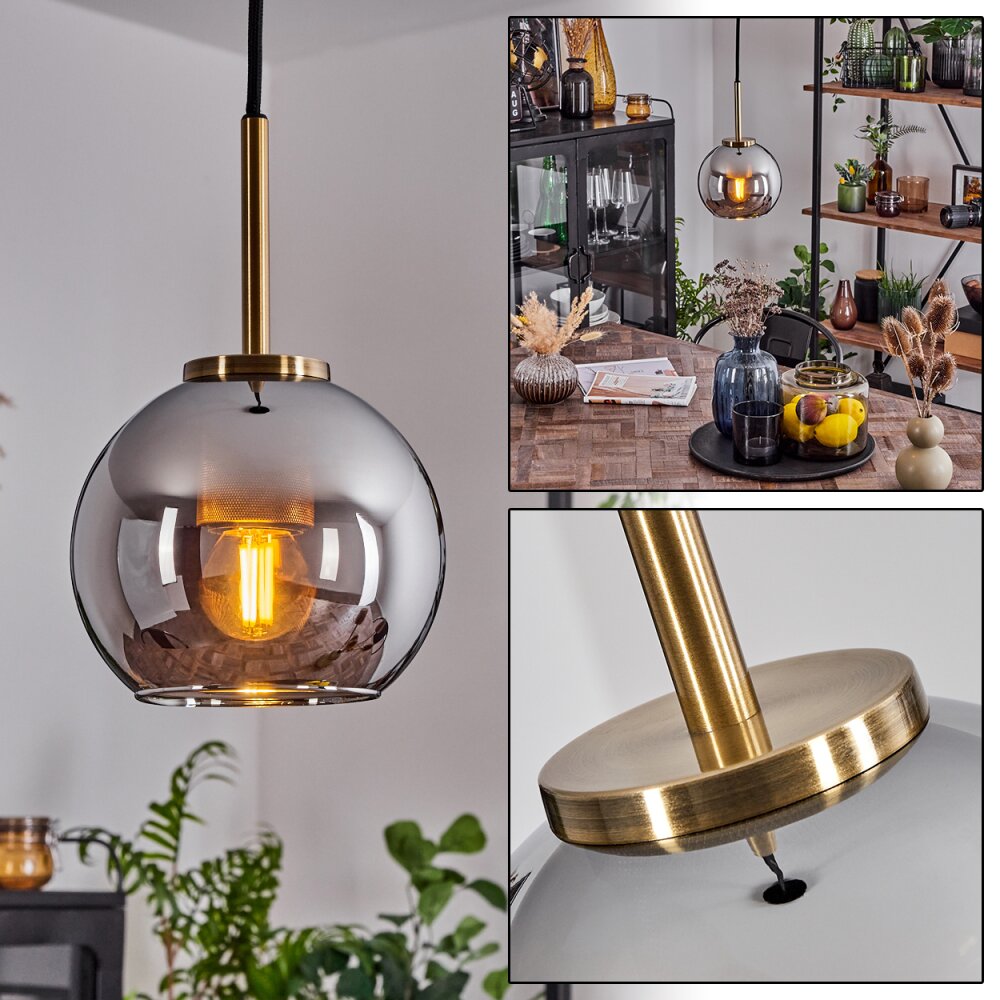 Koyoto Lámpara Colgante Cristal 15 cm Latón antiguo, 1 luz main product photo
