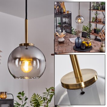 Koyoto Lámpara Colgante Cristal 15 cm Latón antiguo, 1 luz
