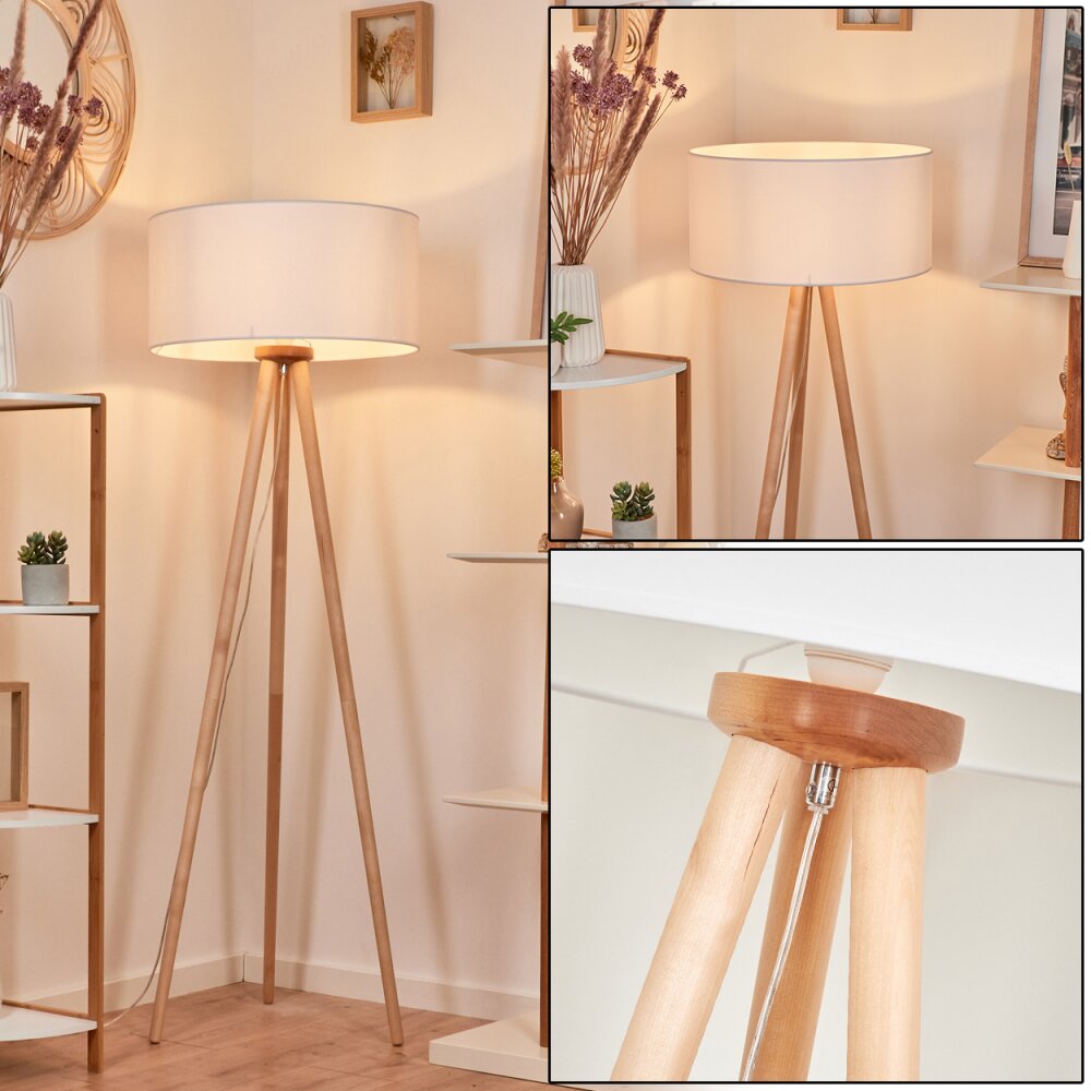 Saladillo Lámpara de Pie Madera clara, Blanca, 1 luz main product photo