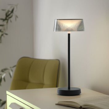 Leuchten-Direkt DORA Lámpara de mesa LED Negro, 1 luz