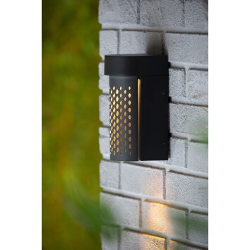 Lucide KIRAN Aplique para exterior LED Negro, 1 luz