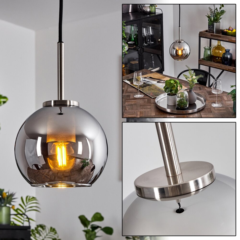 Koyoto Lámpara Colgante Cristal 15 cm Negro, Plata, 1 luz main product photo