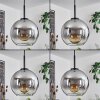 Koyoto Lámpara Colgante Cristal 20 cm Acero inoxidable, Negro, 1 luz