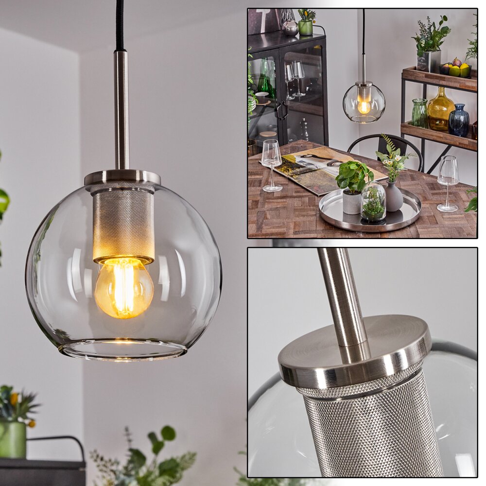 Koyoto Lámpara Colgante Cristal 15 cm Negro, Plata, 1 luz main product photo
