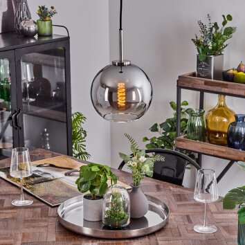 Koyoto Lámpara Colgante Cristal 20 cm Negro, Plata, 1 luz Koyoto Lámpara Colgante Cristal 20 cm Negro, Plata, 1 luz
