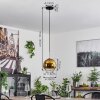 Koyoto Lámpara Colgante Cristal 20 cm Negro, Plata, 1 luz