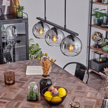 Koyoto Lámpara Colgante Cristal 15 cm Ahumado, 3 luces Koyoto Lámpara Colgante Cristal 15 cm Ahumado, 3 luces