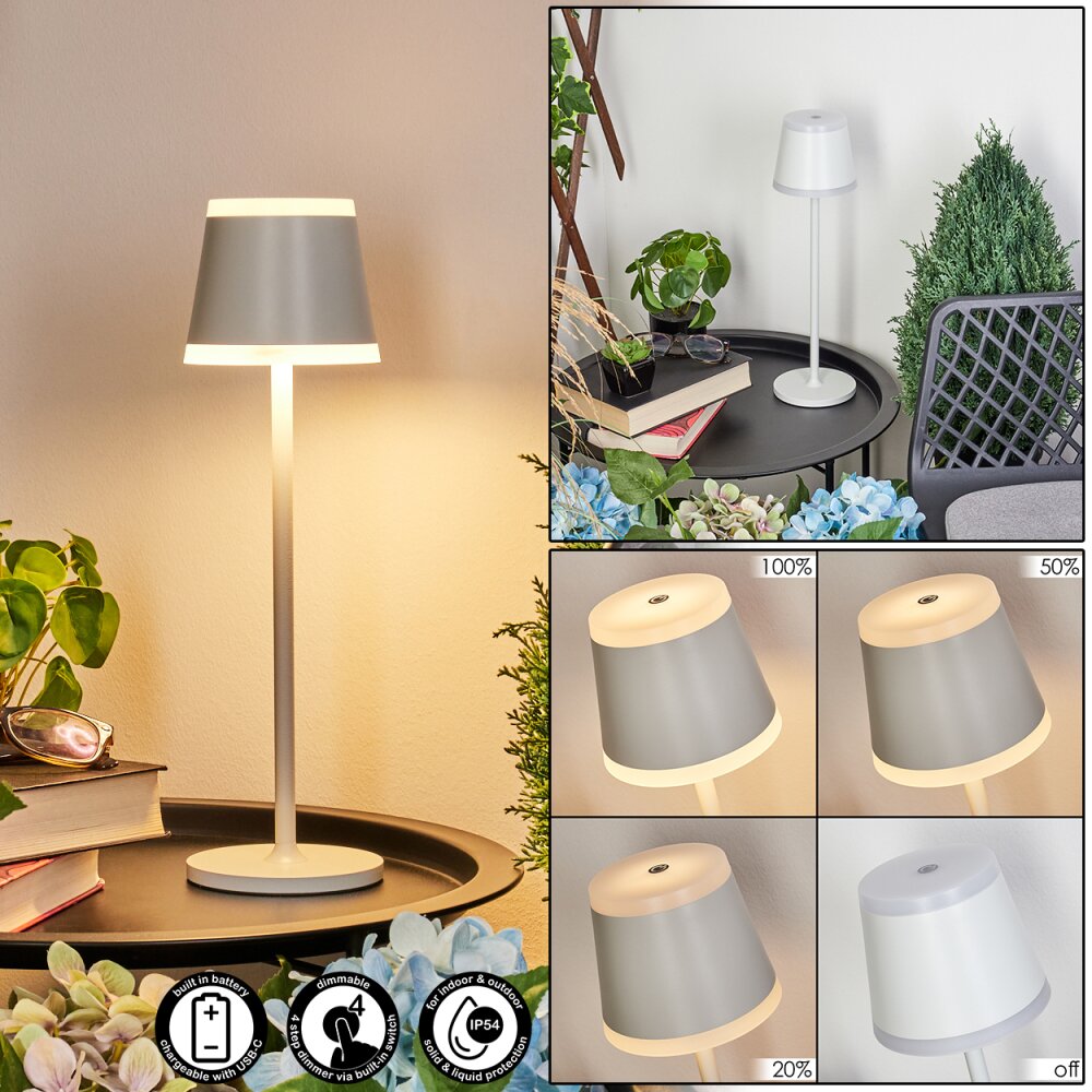 Walt Lámpara de mesa LED Gris, 1 luz main product photo