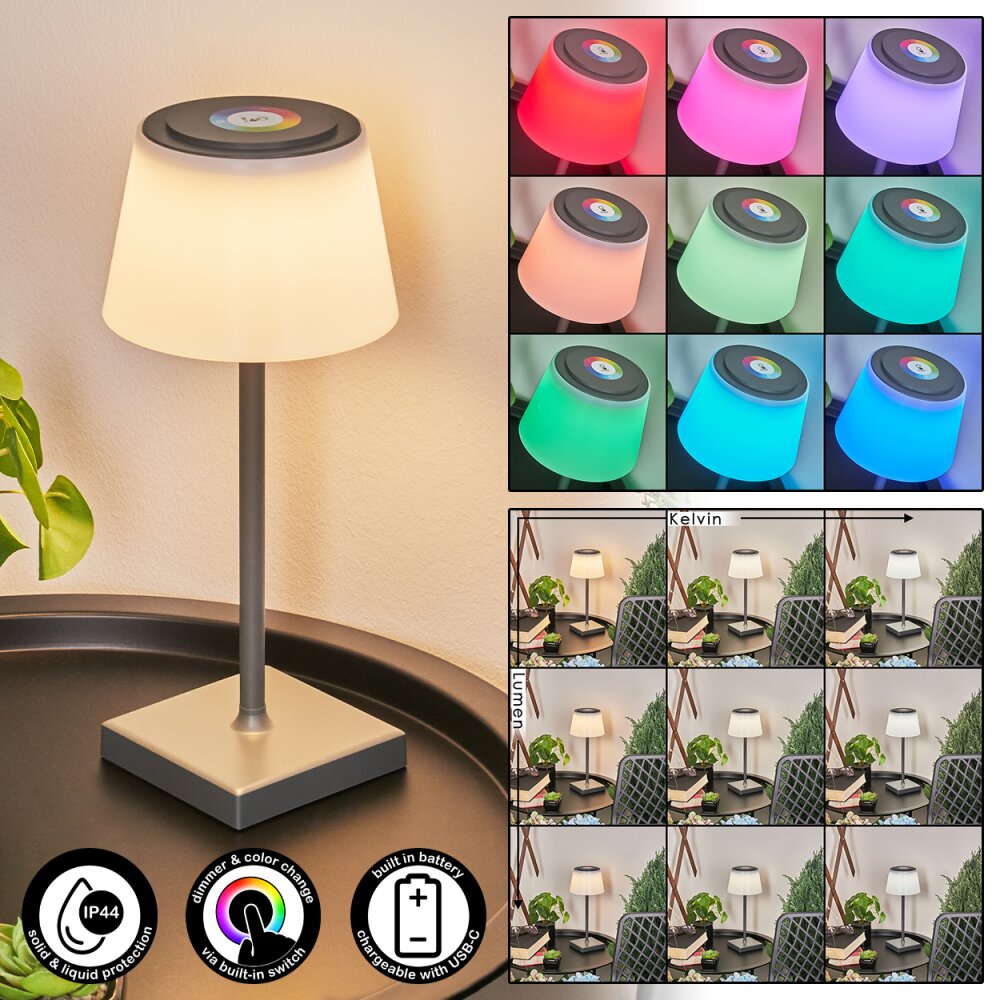 Burzaco Lámpara de mesa LED Antracita, 1 luz, Cambia de color main product photo
