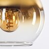 Koyoto Lámpara Colgante Cristal 15 cm dorado, Transparente, 3 luces