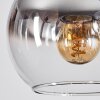 Koyoto Lámpara Colgante Cristal 15 cm Cromo, Transparente, Ahumado, 3 luces