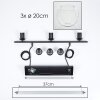 Koyoto Lámpara Colgante Cristal 20 cm Transparente, 3 luces
