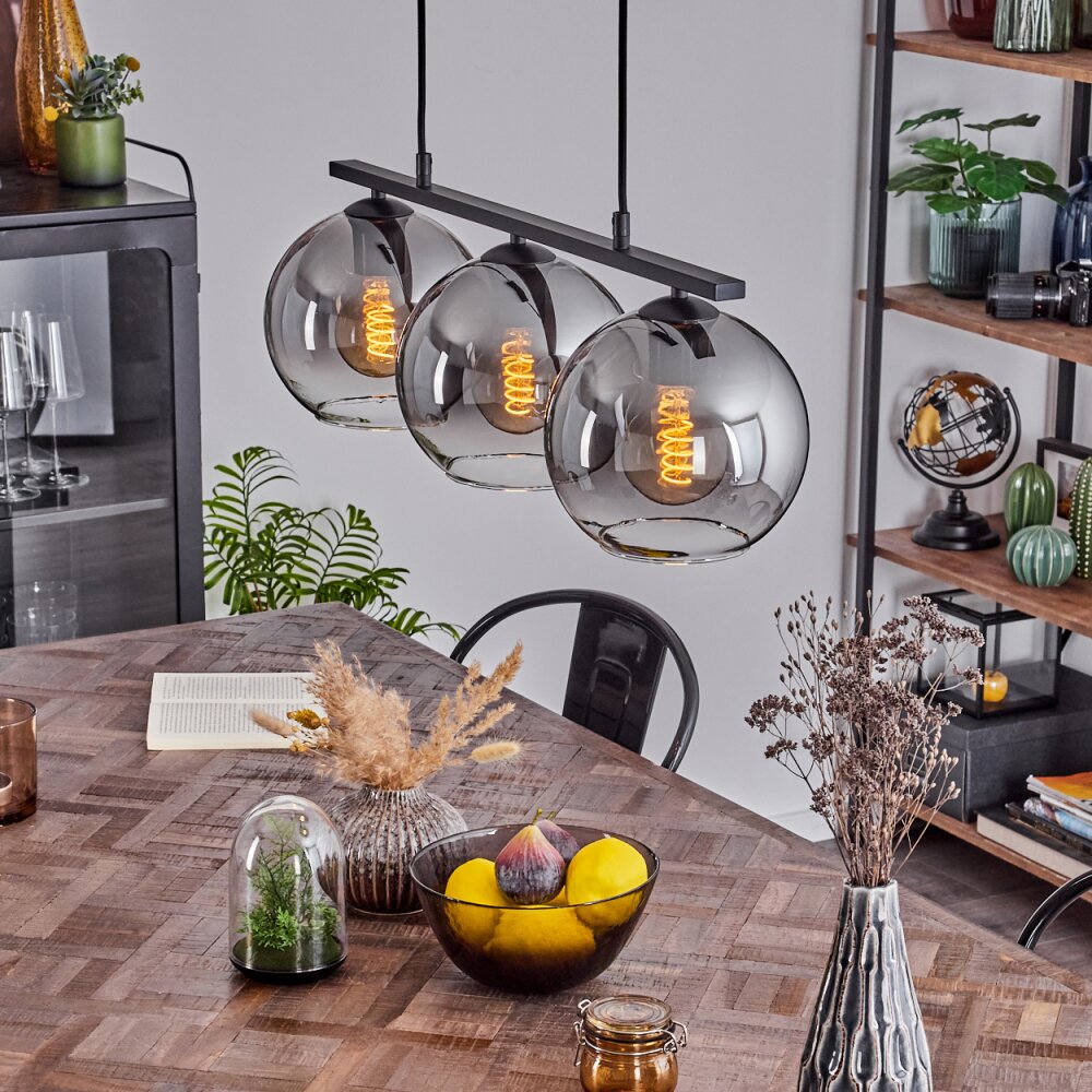 Koyoto Lámpara Colgante Cristal 20 cm Ahumado, 3 luces main product photo