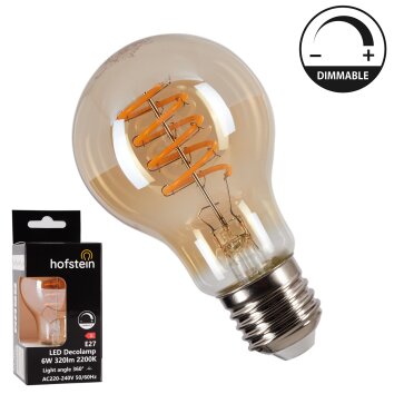 E27 LED 6 watt 2200 Kelvin 320 lúmenes Colores ámbar, 1 luz