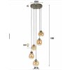 Balanka Lámpara pendular Antracita, 5 luces