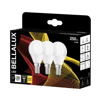 BELLALUX Juego de 3 LED E14 3,3 W 2700 Kelvin 250 Lumen