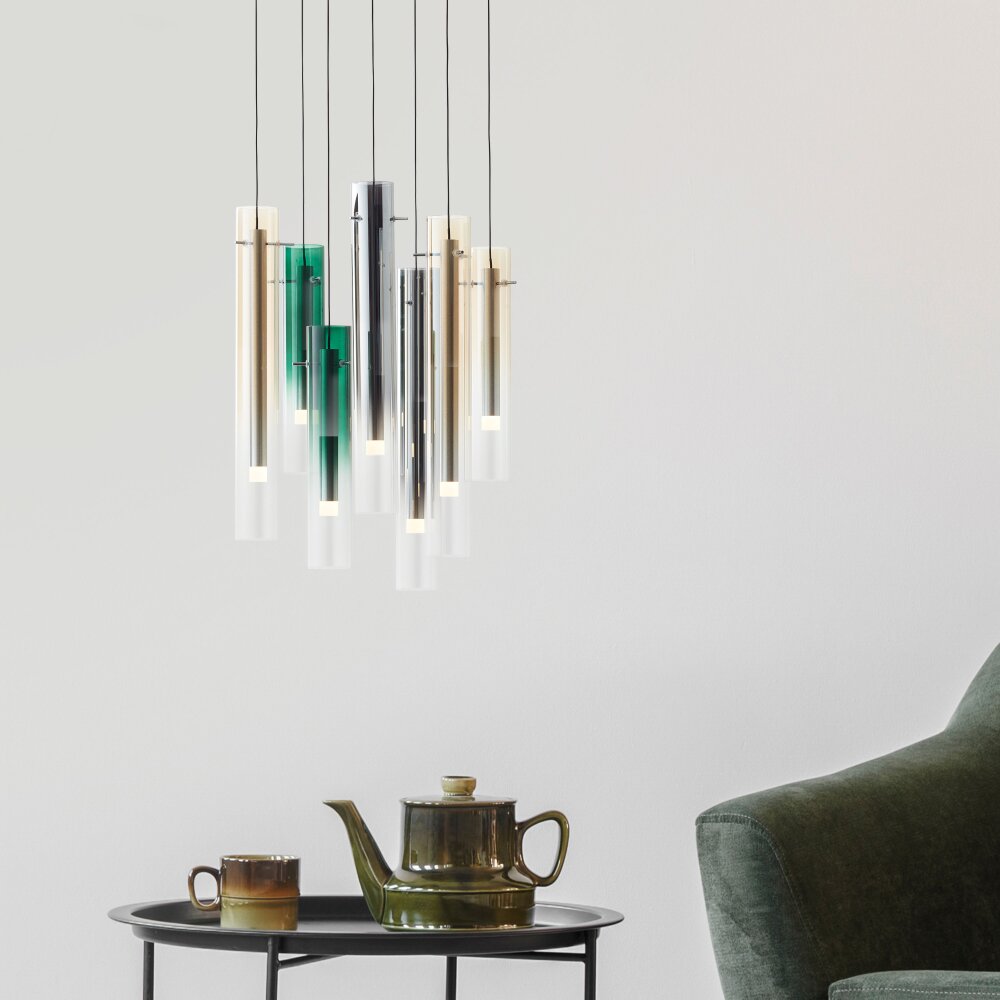 Brilliant Inez Lámpara Colgante LED Plata, 7 luces main product photo
