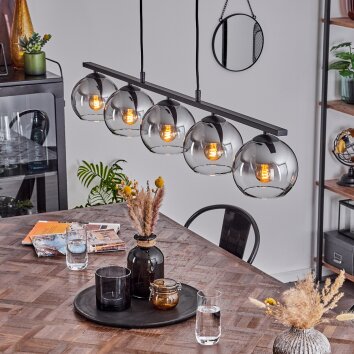 Koyoto Lámpara Colgante Cristal 15 cm Ahumado, 5 luces Koyoto Lámpara Colgante Cristal 15 cm Ahumado, 5 luces