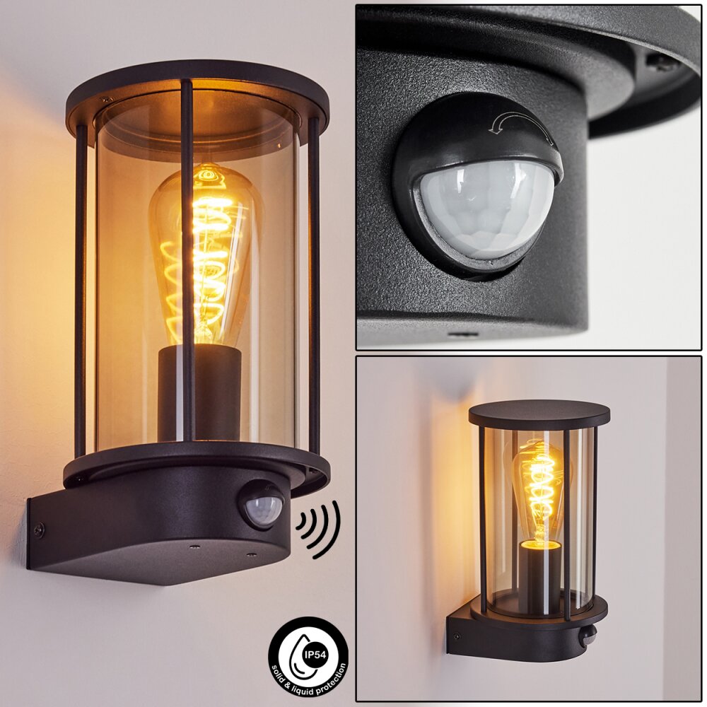 Sumalao Aplique para exterior Negro, 1 luz, Sensor de movimiento main product photo