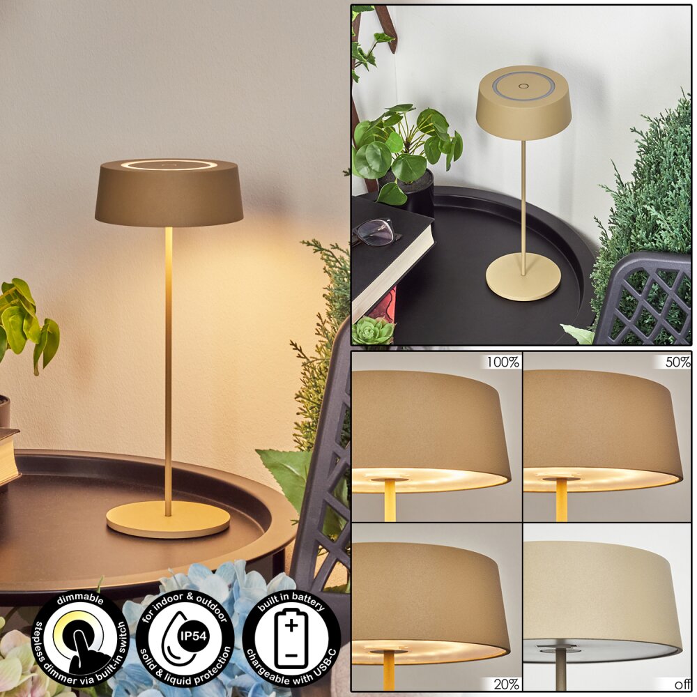 Kouvi Lámpara de mesa LED dorado, 1 luz main product photo